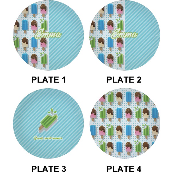 Popsicles and Polka Dots Set of Appetizer / Dessert Plates (Approval)