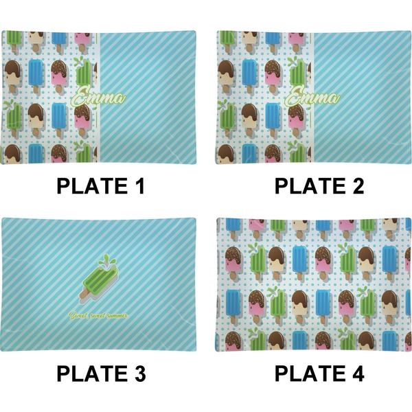 Popsicles and Polka Dots Set of Rectangular Appetizer / Dessert Plates (Approval)