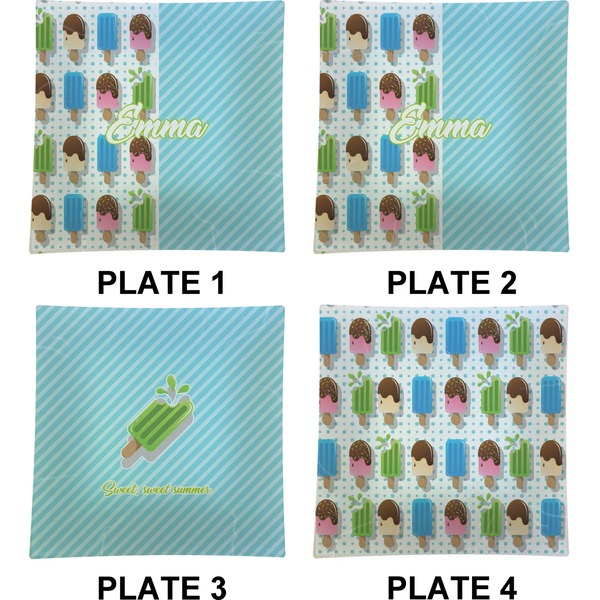 Popsicles and Polka Dots Set of Square Dinner Plates (Approval)