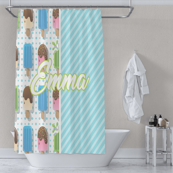 Popsicles and Polka Dots Shower Curtain Lifestyle