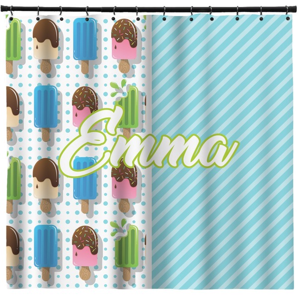 Custom Popsicles and Polka Dots Shower Curtain - 71" x 74" (Personalized)