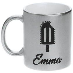 Popsicles and Polka Dots Metallic Silver Mug (Personalized)