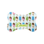 Popsicles and Polka Dots Bone Shaped Dog Food Mat (Small) (Personalized)
