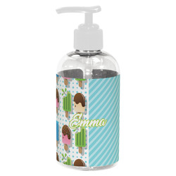 Popsicles and Polka Dots Plastic Soap / Lotion Dispenser (8 oz - Small - White) (Personalized)