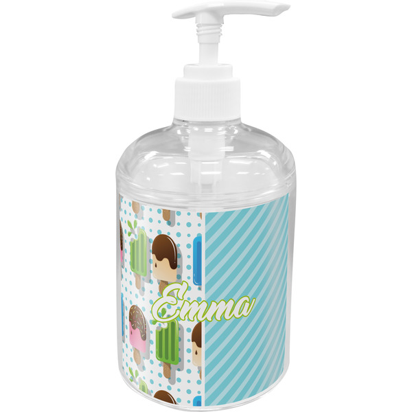 Custom Popsicles and Polka Dots Acrylic Soap & Lotion Bottle (Personalized)