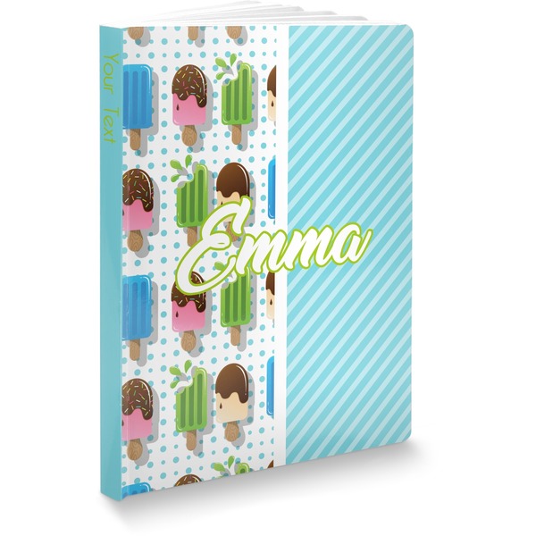 Custom Popsicles and Polka Dots Softbound Notebook - 7.25" x 10" (Personalized)