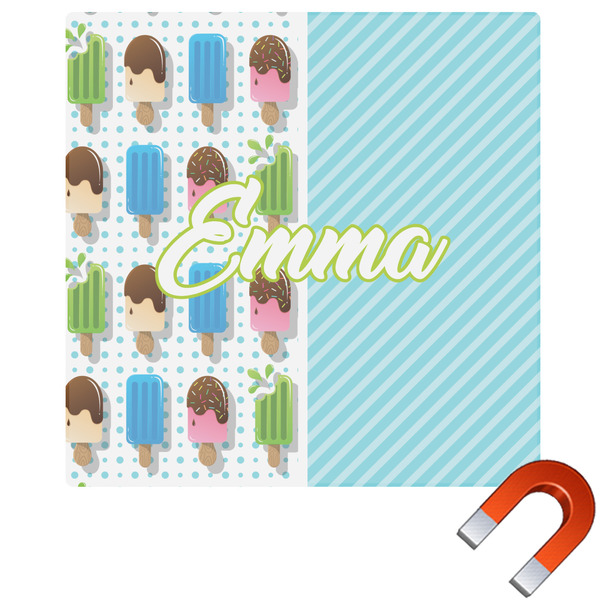 Custom Popsicles and Polka Dots Square Car Magnet - 10" (Personalized)