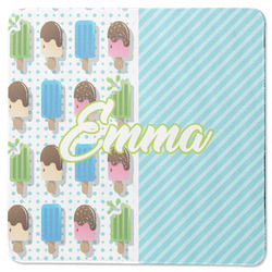 Popsicles and Polka Dots Square Rubber Backed Coaster (Personalized)