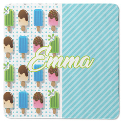 Popsicles and Polka Dots Square Rubber Backed Coaster (Personalized)