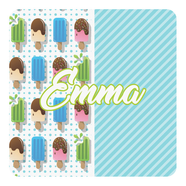 Custom Popsicles and Polka Dots Square Decal - Large (Personalized)