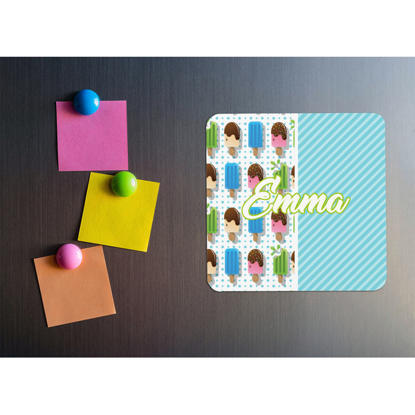 Popsicles and Polka Dots Square Fridge Magnet - LIFESTYLE