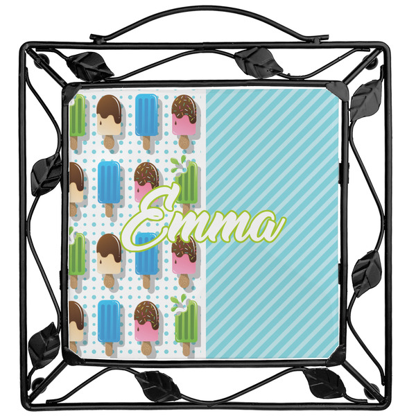 Custom Popsicles and Polka Dots Square Trivet (Personalized)