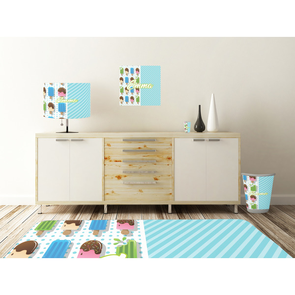 Popsicles and Polka Dots Square Wall Decal Wooden Desk