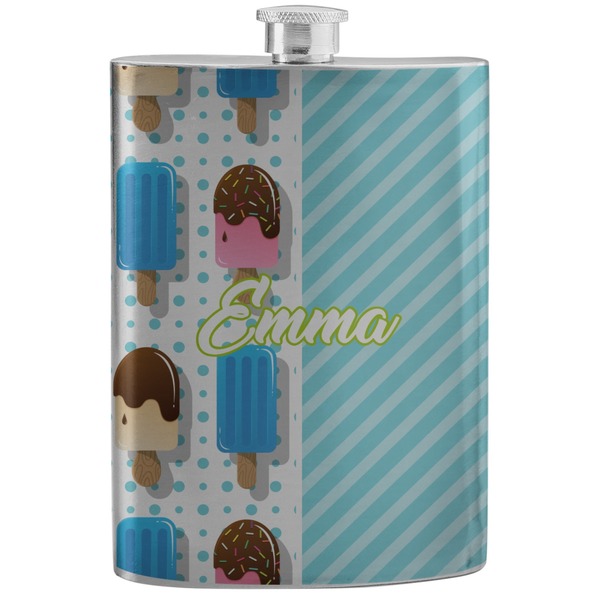 Custom Popsicles and Polka Dots Stainless Steel Flask (Personalized)