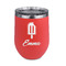 Popsicles and Polka Dots Stainless Wine Tumblers - Coral - Double Sided - Front