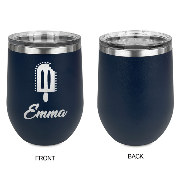 Popsicles and Polka Dots Stainless Wine Tumblers - Navy - Single Sided - Approval