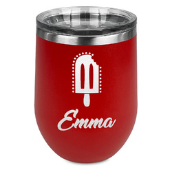 Popsicles and Polka Dots Stemless Stainless Steel Wine Tumbler - Red - Double Sided (Personalized)