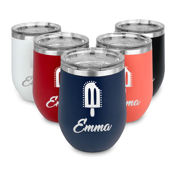 Popsicles and Polka Dots Steel Wine Tumblers Multiple Colors