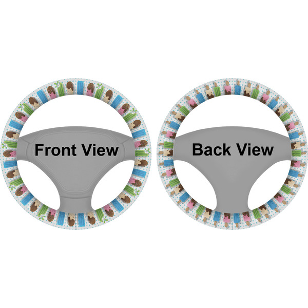 Popsicles and Polka Dots Steering Wheel Cover- Front and Back