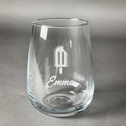 Popsicles and Polka Dots Stemless Wine Glass - Engraved (Personalized)