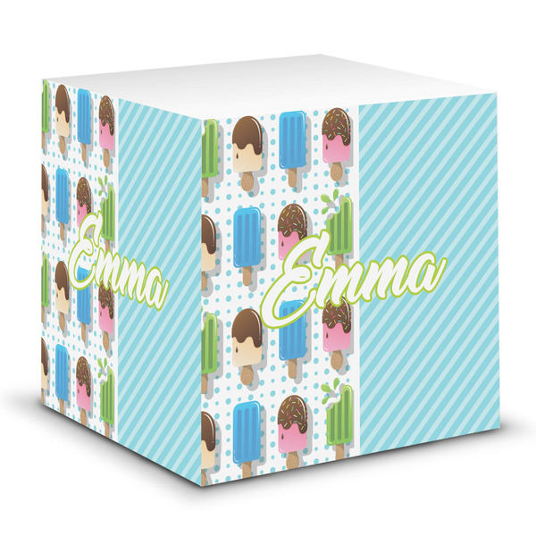Custom Popsicles and Polka Dots Sticky Note Cube (Personalized)