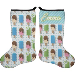 Popsicles and Polka Dots Holiday Stocking - Double-Sided - Neoprene (Personalized)