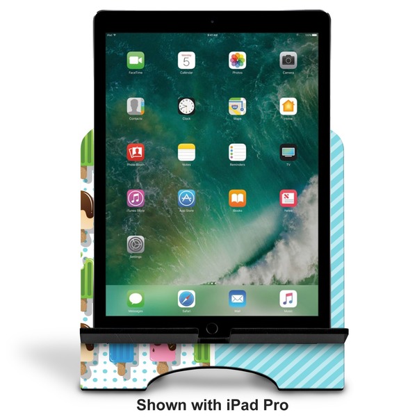Popsicles and Polka Dots Stylized Tablet Stand - Front with ipad