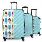 Popsicles and Polka Dots 3 Piece Luggage Set - 20" Carry On, 24" Medium Checked, 28" Large Checked (Personalized)
