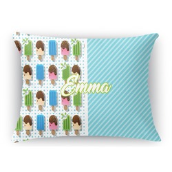 Popsicles and Polka Dots Rectangular Throw Pillow Case (Personalized)
