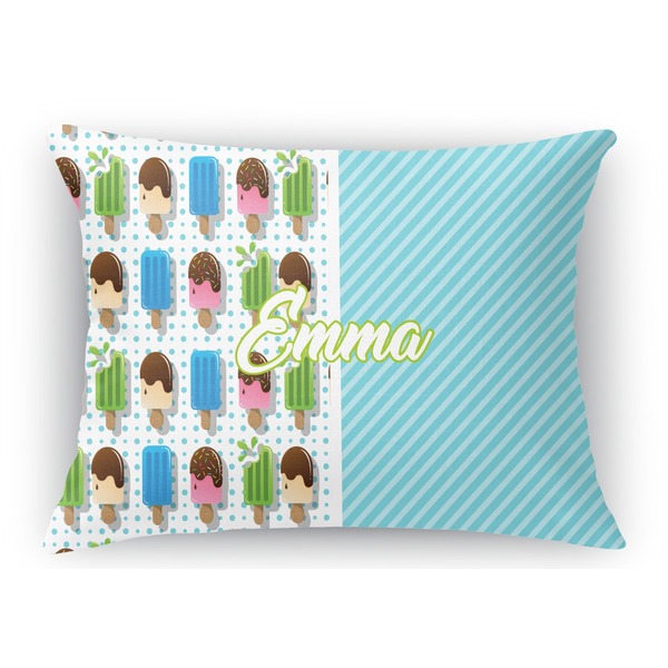Custom Popsicles and Polka Dots Rectangular Throw Pillow Case - 12"x18" (Personalized)