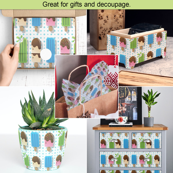 Popsicles and Polka Dots Tissue Paper - In Use Collage