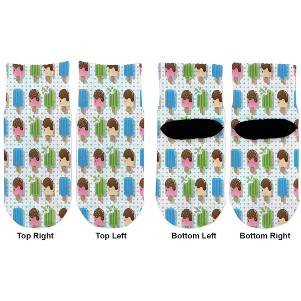 Popsicles and Polka Dots Toddler Ankle Socks - Double Pair - Front and Back - Apvl