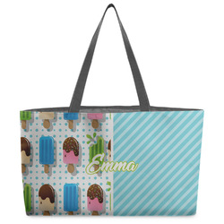 Popsicles and Polka Dots Beach Totes Bag - w/ Black Handles (Personalized)