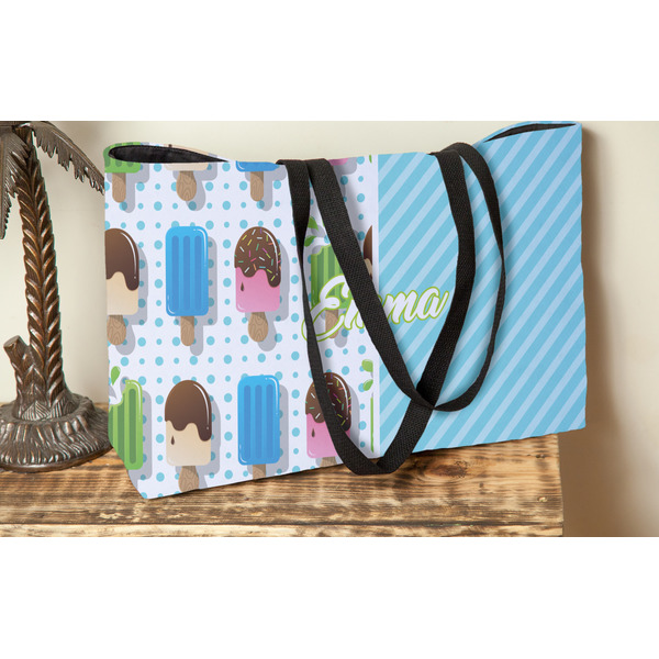 Popsicles and Polka Dots Tote w/Black Handles - Lifestyle View
