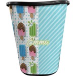 Popsicles and Polka Dots Waste Basket - Single Sided (Black) (Personalized)