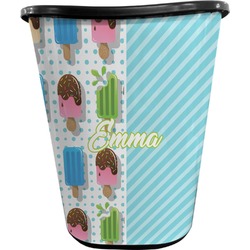 Popsicles and Polka Dots Waste Basket - Double Sided (Black) (Personalized)