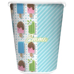 Popsicles and Polka Dots Waste Basket - Single Sided (White) (Personalized)