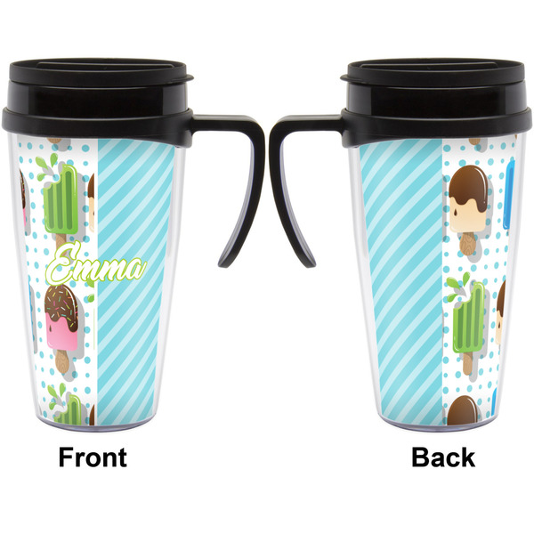 Popsicles and Polka Dots Travel Mug with Black Handle - Approval
