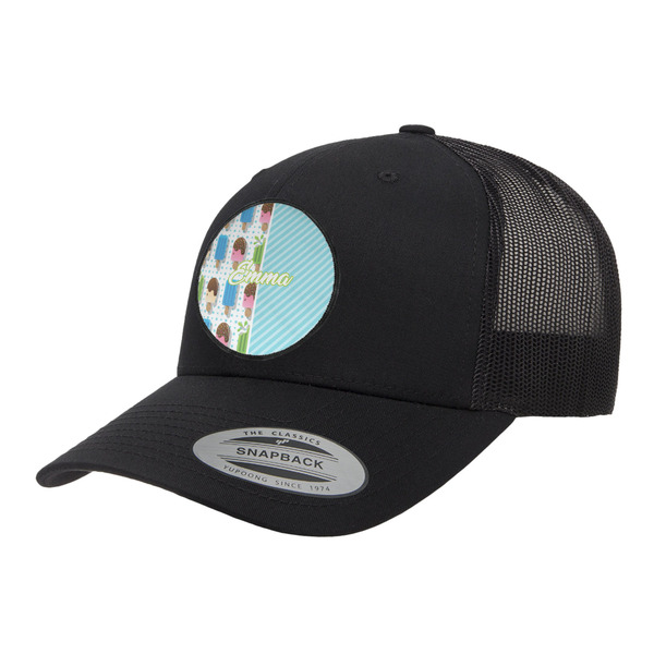 Custom Popsicles and Polka Dots Trucker Hat - Black (Personalized)