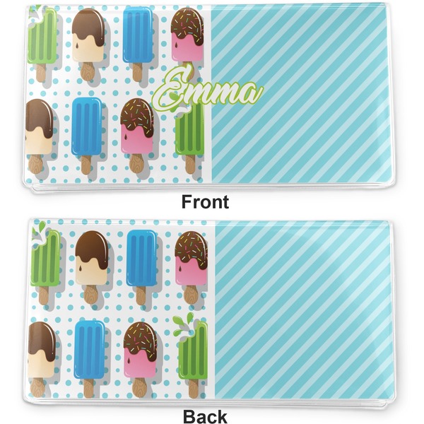 Popsicles and Polka Dots Vinyl Check Book Cover - Front and Back