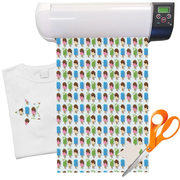 Custom Popsicles and Polka Dots Heat Transfer Vinyl Sheet (12"x18")