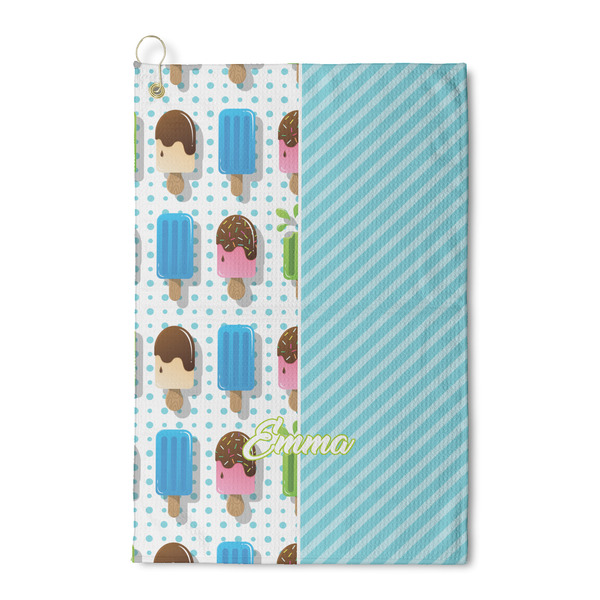 Custom Popsicles and Polka Dots Waffle Weave Golf Towel (Personalized)