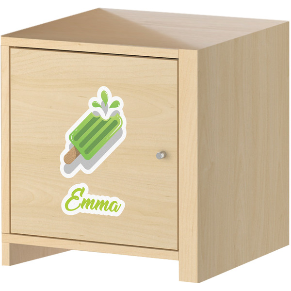 Popsicles and Polka Dots Wall Graphic on Wooden Cabinet