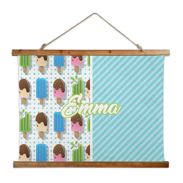 Custom Popsicles and Polka Dots Wall Hanging Tapestry - Wide (Personalized)