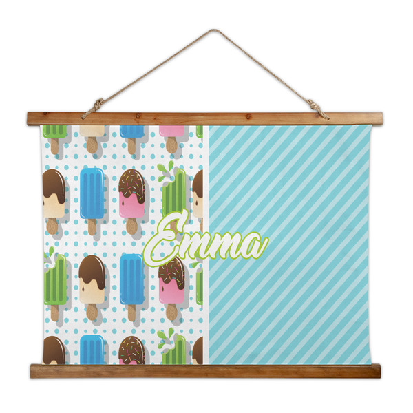 Custom Popsicles and Polka Dots Wall Hanging Tapestry - Wide (Personalized)