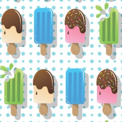 Popsicles and Polka Dots Wallpaper & Surface Covering (Water Activated 24"x 24" Sample)