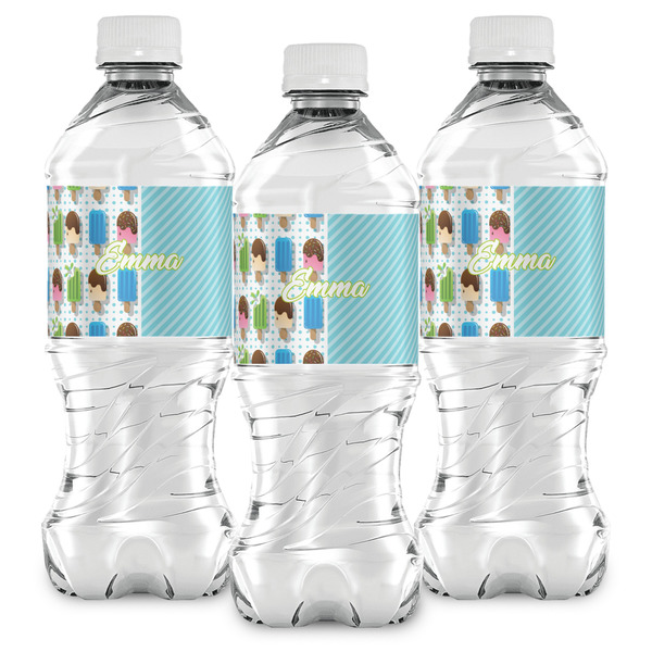 Popsicles and Polka Dots Water Bottle Labels - Front View