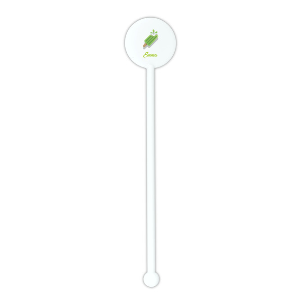 Popsicles and Polka Dots White Plastic 5.5" Stir Stick - Round - Single Stick