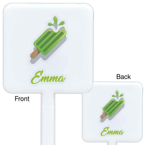 Popsicles and Polka Dots White Plastic Stir Stick - Double Sided - Approval