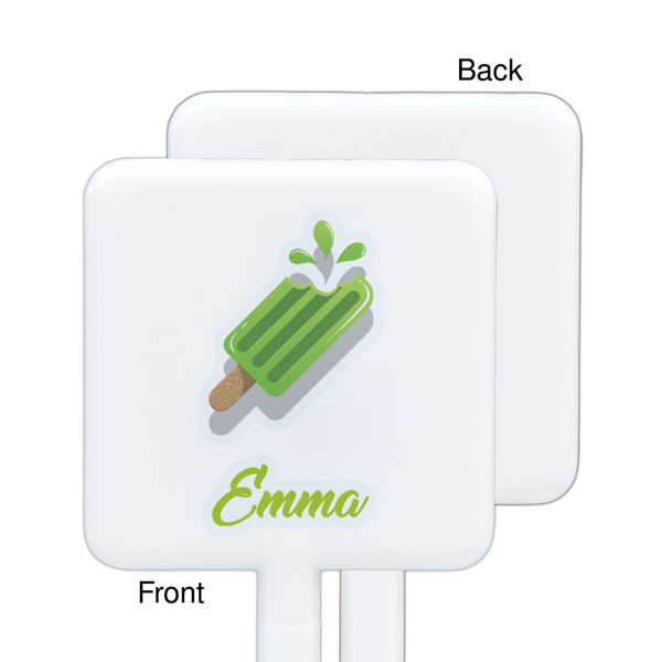 Popsicles and Polka Dots White Plastic Stir Stick - Single Sided - Square - Approval